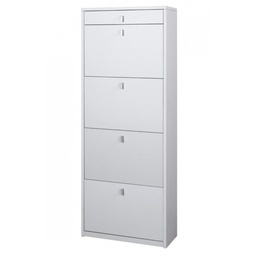 [S-ASK568BFBFK] Scarpiera con 4 ante e cassetto superiore, Bianco Cenere, 63x29x164 cm