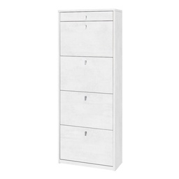 [S-ASK568OSOSK] Scarpiera con 4 ante e cassetto superiore Bianco Ossido 63x29x164 cm