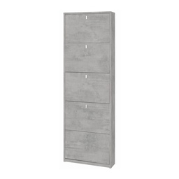 [S-ASK555CECEK] Scarpiera Slim Cinque Ante Beton Cemento 63x18x h190 cm