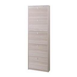 [S-ASK555OLOLK] Scarpiera Slim Cinque Ante Olmo Chiaro 63x18x190 cm