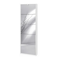 [S-OSK555OSSPK] Scarpiera slim con cinque ante a specchio Bianco Ossido 63x18x h190 cm
