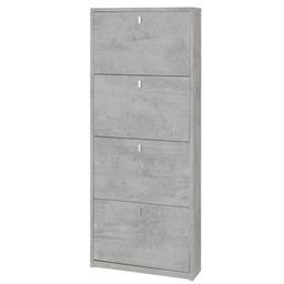 [S-OSK554CECEK] Scarpiera salvaspazio con quattro ante Beton Cemento 63x18x h154 cm