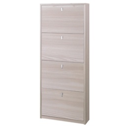 [S-OSK554OLOLK] Scarpiera sottile salvaspazio con quattro ante Olmo Chiaro 63x18x h154 cm