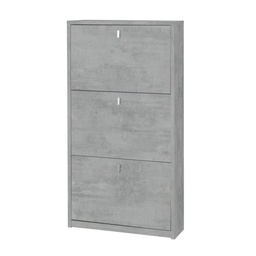 [S-OSK553CECEK] Scarpiera salvaspazio slim con tre ante Beton Cemento 63x18x h117 cm