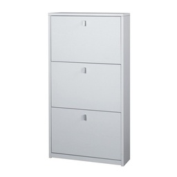 [S-OSK553BFBFK] Scarpiera sottile salvaspazio con tre ante Bianco Cenere 63x18x h117 cm