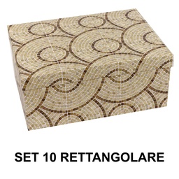[S-V1226000000] Scatola rettangolare beige in cartone con 1-10 cerchi cm37,5x29h16