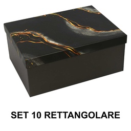 [S-V1226090000] Scatola cartone effetto marmo nero rettangolare cm37,5x29h16