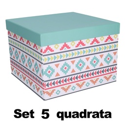 [S-V1230510000] Scatola cartone multicolor quadro cm27,7x27,7h19,3