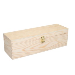 [S-V5034120000] Scatola per vino in legno naturale per 1 bottiglia di champagne 38x13x12 cm