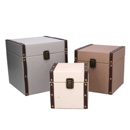 [S-V1225500000] Scatola ecopelle 1-3 neutro quadro 22x22x22 cm