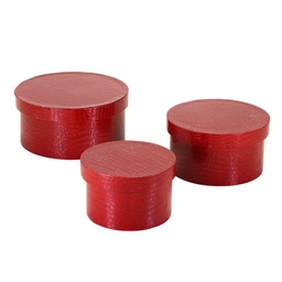 [S-V1219360000] Scatola ecopelle rossa tonda cmø38h18