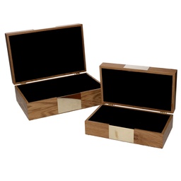 [S-V5035440000] Scatola rettangolare marrone in legno 31x20h10