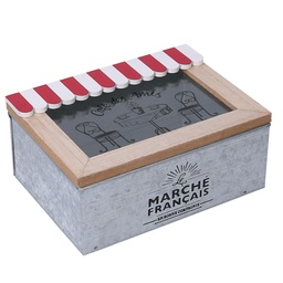 [S-V5960880000] Scatola Legno Bistrot Rettangolare 19x14x8,5 cm