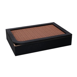 [S-V5962300000] Scatola portathe legno nero rettangolare 20x6x29 cm