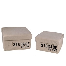 [S-V1215970000] Scatola tessuto pieghevole crema 36x36x20 cm