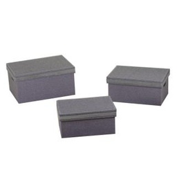 [S-V1219220000] Scatola tessuto grigio e argento rettangolare 42x30x20 cm