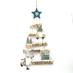 [S-V6329290000] Scritta legno gnomo azzurro 24,5x0,7x63 cm