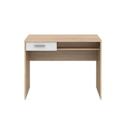 [S-FZ95551] Scrivania con cassetto Nepo rovere bianco 100 cm.