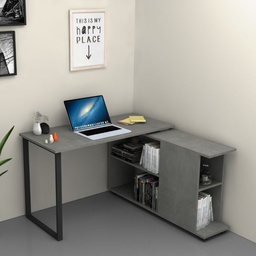 [S-FZ94264] Scrivania con libreria cemento Oslo 120x60xh 74 cm