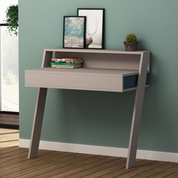 [96896] Scrivania da parete Cowork tortora con cassetto 94 cm.
