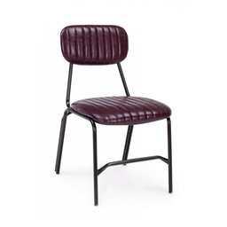 [S-B0746101] Sedia Debbie bordeaux vintage in ecopelle