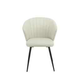 [S-FZ100171] Sedia Imbottita Krid Beige con Piedi in Metallo Nero