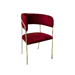 [S-FZ99685] Sedia Key tessuto rosso scuro e struttura oro