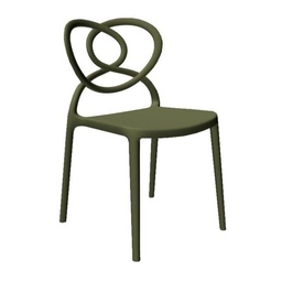 [S-FZ100054] Sedia Lovely in Polipropilene Verde Oliva L59 x P53 x H82 cm