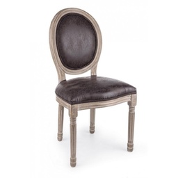 [S-B0743258] Sedia MATHILDE stile classico in legno rivestito 96h cm