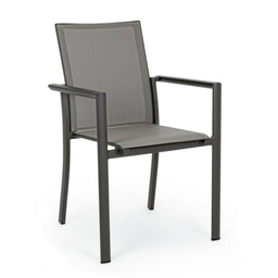 [S-B0662742] Sedia con braccioli Antracite Beige KONNOR 56,2x60x h88 cm