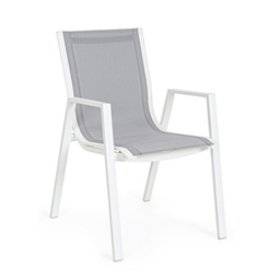 [S-B0663208] Sedia con braccioli bianca Pelagius - Dimensioni: 55x65.5x88 cm