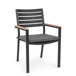 [S-B0663167] Sedia con braccioli da esterno Belmar naturale/antracite - Dimensioni: 60x58x88.5 cm