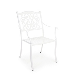 [S-B0805090] Sedia con bracciolo da esterno bianca Ivrea - Dimensioni: 65x60x92 cm