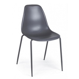 [S-B0733316] Sedia da attesa grigia ufficio in plastica - Design moderno e resistente