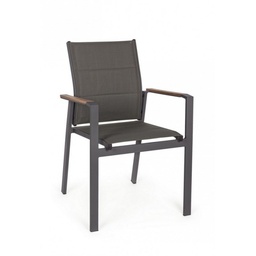 [S-B0662184] Sedia da esterno antracite in alluminio kubik