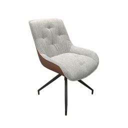 [S-FZ99791] Sedia da pranzo grigio chiaro con schienale in ecopelle aragosta e gambe nere