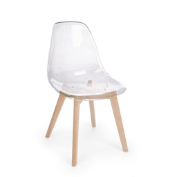 [S-B0733033] Sedia da pranzo in policarbonato Trasparente EASY 52x47x h82 cm