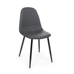 [S-B0733004] Sedia da pranzo in similpelle Grigio Scuro AMANDA 45x54x h87 cm