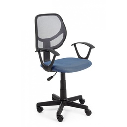 [S-B0710641] Sedia da ufficio blu con braccioli, base nylon ø53 cm, ruote nylon, seduta imbottita in schiuma e rivestita in tessuto a rete, schienale rivestito in tessuto a rete, bracciolo in plastica (pp), altezza regolabile, da assemblare, 45x52x87,5/99h