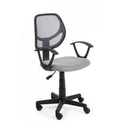 [S-B0710416] Sedia da ufficio grigia con ruote altezza regolabile - Comoda e funzionale