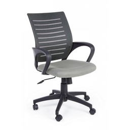 [S-B0710189] Sedia da ufficio grigio con ruote e braccioli - Dimensioni: 55 x 61 x 93/103h