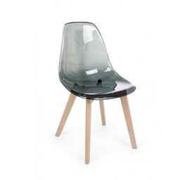 [S-B0733034] Sedia design policarbonato Easy fume' piedi in legno