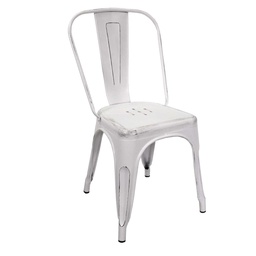 [S-V8041810000] Sedia in ferro bianco antico cm51x43h84