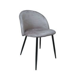 [S-FZ99843] Sedia in Tessuto Grigio con Gambe in Metallo Nero  78x47x57 cm