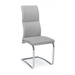 [S-B0730013] Sedia in ecopelle grigio chiaro 44x58x h104 cm