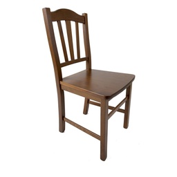 [S-FZ36835] Sedia in legno massello colore noce schienale decorato  46x51xh.95 cm