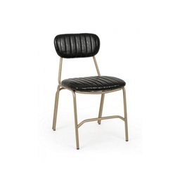 [S-B0746115] Sedia moderna retro Addy in acciaio similpelle nero 44x55x75 cm