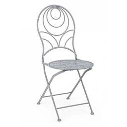 [S-B0740476] Sedia pieghevole in acciaio verniciato grigio - Set da 2 pz e multipli
