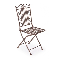 [S-B0720427] Sedia pieghevole in acciaio marrone 38x51x h92 cm