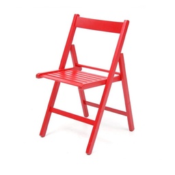 [S-FZ55714] Sedia pieghevole in faggio di alta qualita colore rosso 43x48xh.79 cm